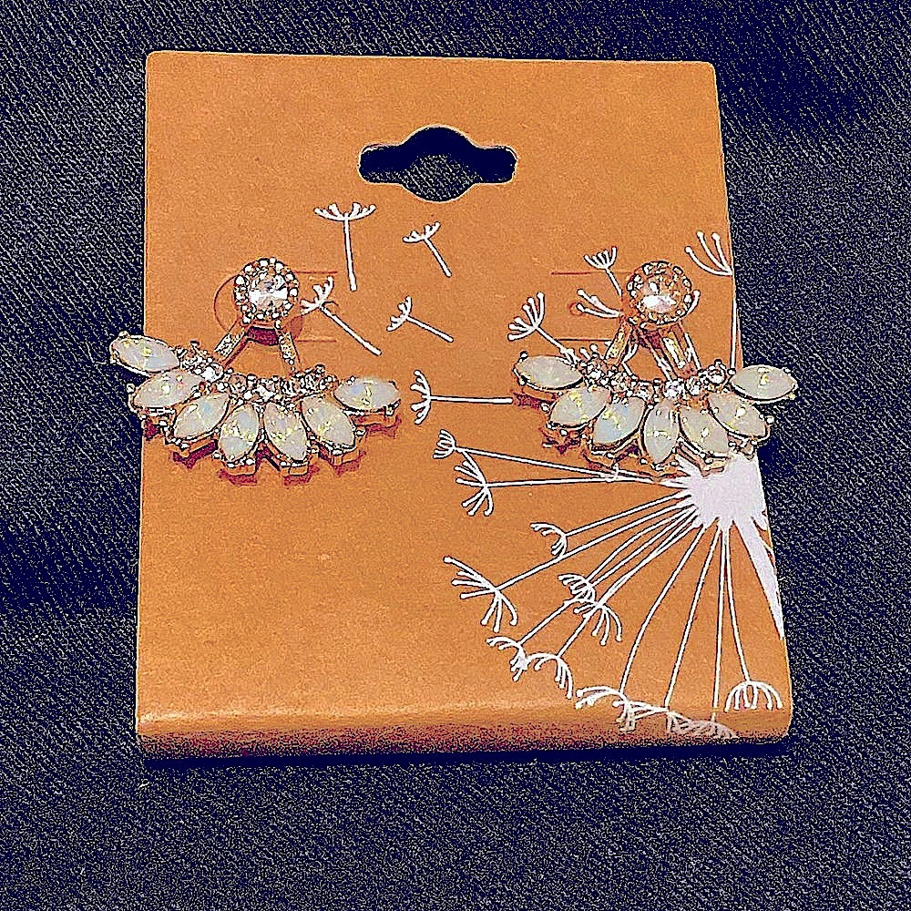 Amanda Blue Opal & gold earrings brand new with tags